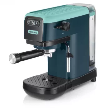 Ariete 1399 espressokeitin, jauheelle ja ESE-padeille, 1300 W, 1,1 l tilavuus, 15 baarin paine, suodattimet 1, 2 kupille ja ESE-padeille, cappuccino, vihreä