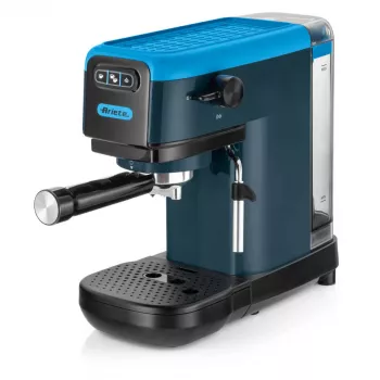 Ariete 1399 espressokeitin, kahvijauheelle ja ESE-padeille, 1300 W, 1,1 l tilavuus, 15 baarin paine, suodatin 1, 2 kupille ja ESE-padeille, cappuccino, sininen
