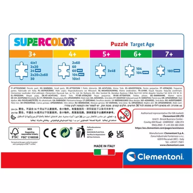 Clementoni Supercolor Disney Princess palapeli 30 palaa piirretyt