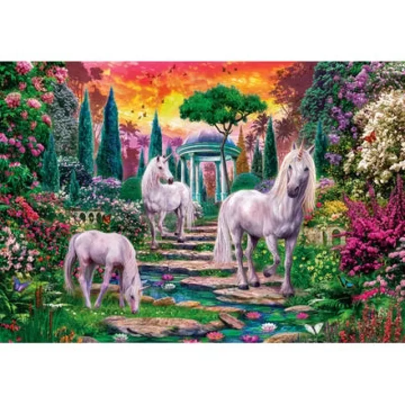 Clementoni Classical garden unicorns palapeli 2000 kpl eläimet