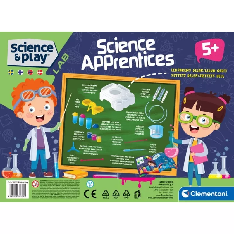 Clementoni Science & Play Science Apprentices, koesarja, erilaisia, 5 vuotta