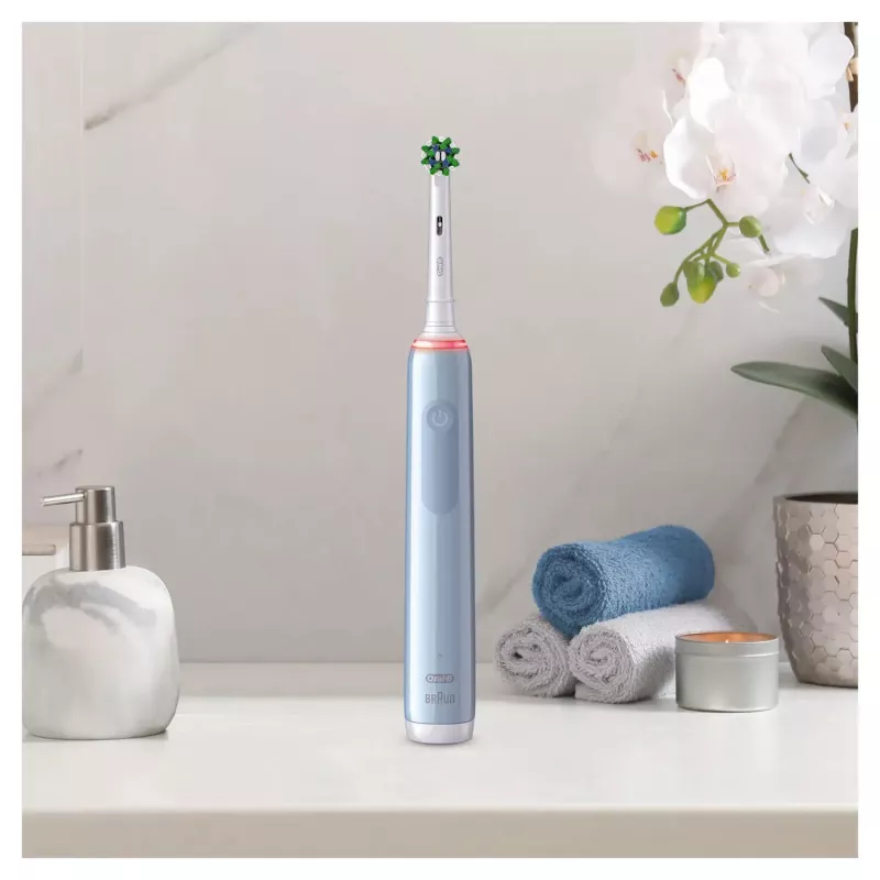 Oral-B Pro 3 3000 Cross pyörivä- värähtelevä hammasharja aikuisille sininen