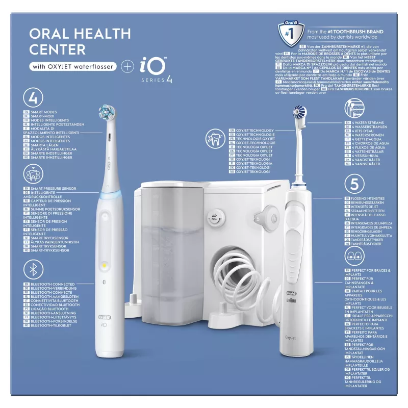 Oral-B iO4 & OxyJet suunhoitokeskus, valkoinen