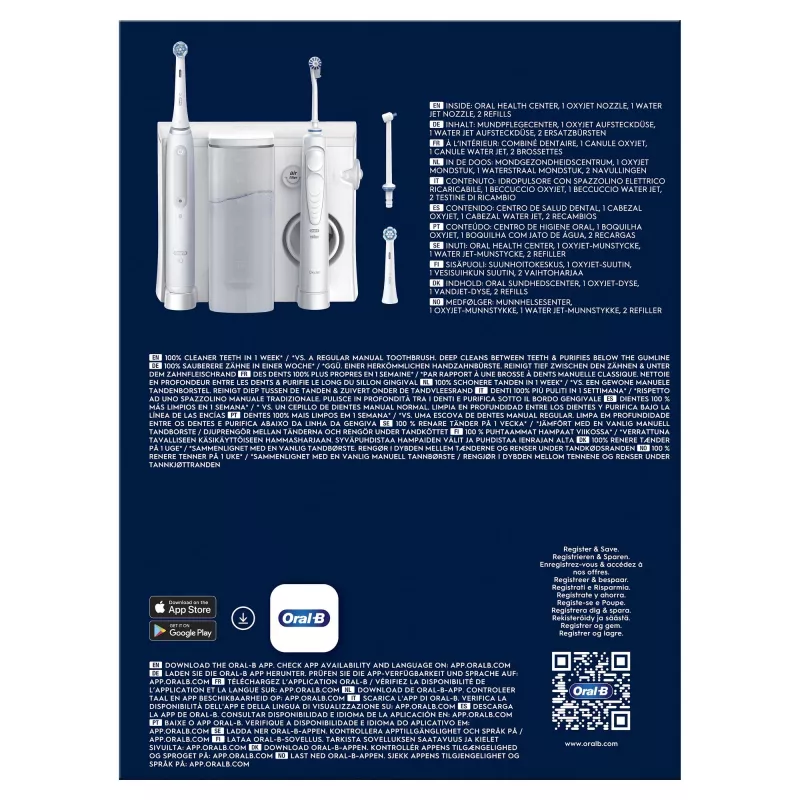 Oral-B iO4 & OxyJet suunhoitokeskus, valkoinen