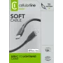 Cellularline Soft-kaapeli 120 cm – USB-C Lightningiin, soft-touch-kaapeli