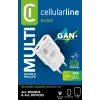 Cellularline GAN seinälaturi 2xUSB-C 30W PD 2xUSB-C 30W PD -seinälaturi GaN-teknologialla
