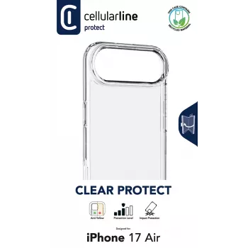 Cellularline Clear Protect - iPhone Air kova kuori kumireunoilla
