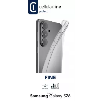 Cellularline Fine - Galaxy S26, kuori, Samsung, Galaxy S26, 17 cm (6,7 tuumaa), läpinäkyvä