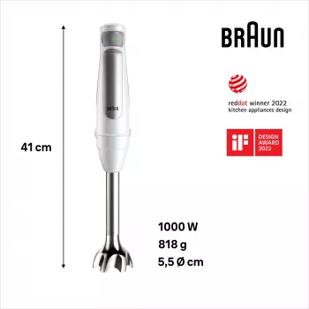 Braun MultiQuick 7 MQ7035IWH 0,6 L sauvasekoitin 1000 W ruostumaton teräs, valkoinen