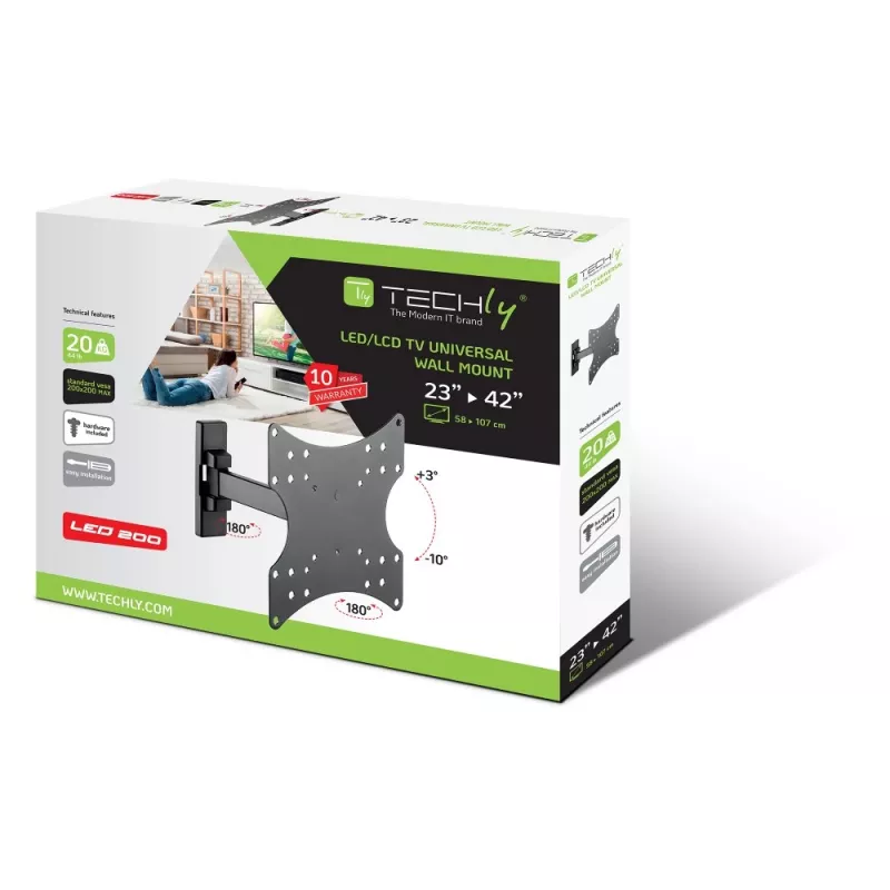 Techly ICA-LCD 2901E TV-seinäteline/jalusta 106,7 cm (42