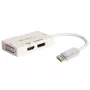 Techly IADAP DP-COMBOF3 videokaapeliadapteri DisplayPort DisplayPort + DVI + HDMI valkoinen