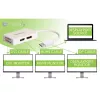Techly IADAP DP-COMBOF3 videokaapeliadapteri DisplayPort DisplayPort + DVI + HDMI valkoinen
