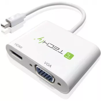 Techly Mini DisplayPort - HDMI/VGA-adapteri, 0,15 m, Mini DisplayPort, HDMI + VGA (D-Sub), uros, naaras, 1920 x 1200 pikseliä