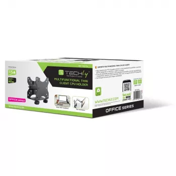 Techly pöydän alle säädettävä CPU-teline, 5 kg, 75 x 75 mm, 100 x 100 mm, musta