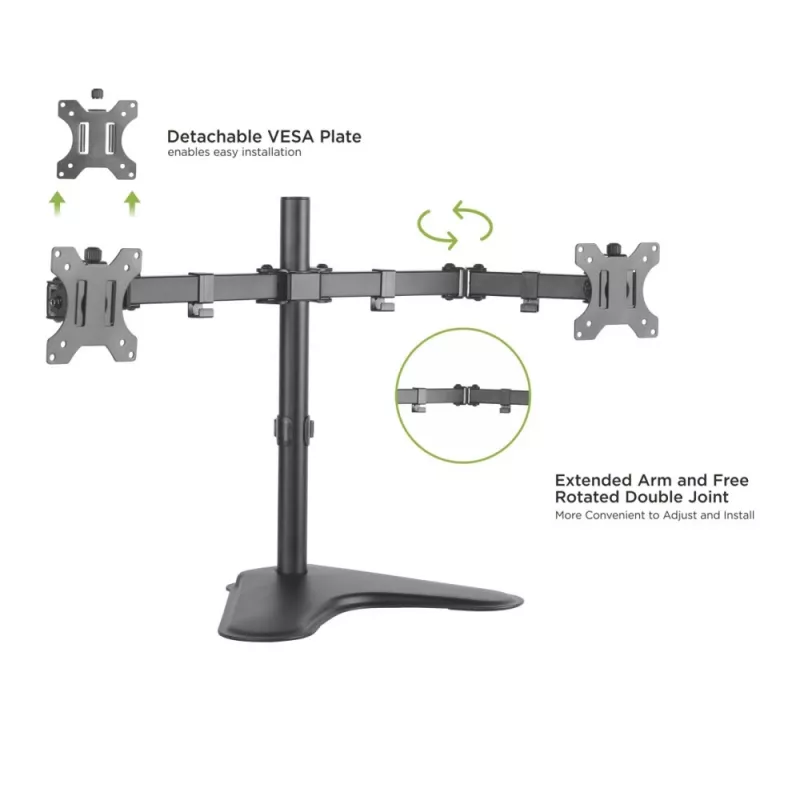 Techly ICA-LCD 2524 näyttöteline / -jalusta 81,3 cm (32 inch) pöytä musta
