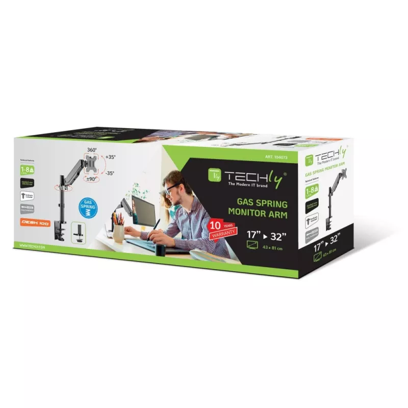 Techly ICA-LCD 515B näyttöteline / jalusta 81,3 cm (32 inch) pöytä musta