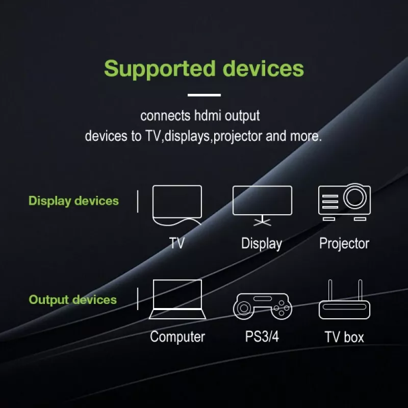 Techly High Speed HDMI Ethernetillä -jatkokaapeli 4K 60Hz M / F 1,0 m