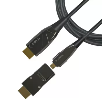 Techly HDMI A/A Micro HDMI AOC kuitu-kaapeli 4K 20 m, 20 m, HDMI Type-A (Standard), HDMI Type-D (Micro), 3D, 18 Gbit/s, musta