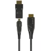 Techly HDMI A/A Micro HDMI AOC kuitu-kaapeli 4K 20 m, 20 m, HDMI Type-A (Standard), HDMI Type-D (Micro), 3D, 18 Gbit/s, musta