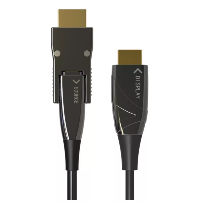 Techly HDMI A/A Micro HDMI AOC kuitu-kaapeli 4K 20 m, 20 m, HDMI Type-A (Standard), HDMI Type-D (Micro), 3D, 18 Gbit/s, musta