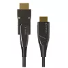 Techly HDMI A/A Micro HDMI AOC kuitu-kaapeli 4K 50 m, 50 m, HDMI Type-A (Standard), HDMI Type-D (Micro), 3D, 18 Gbit/s, musta