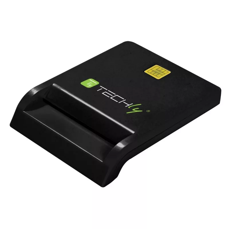 Techly kompakti älykortinlukija/-kirjoittaja USB-C™ valkoinen, USB 2.0, 1,5 m, musta, 102 g