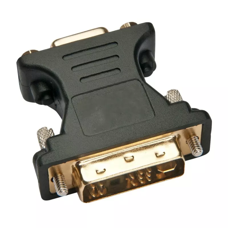 Techly DVI-uros/VGA-naaras analoginen videosovitin musta, DVI-A, VGA, musta