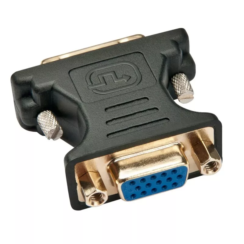 Techly DVI-uros/VGA-naaras analoginen videosovitin musta, DVI-A, VGA, musta