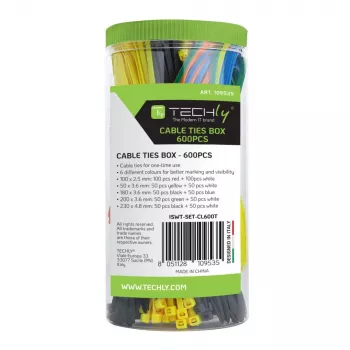 Techly ISWT-SET-CL600T nippusiteet yleisnippusiteet nylon monivärinen 600 kpl