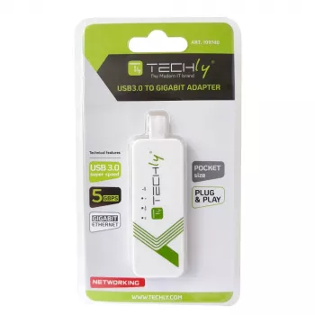 Techly IDATA USB-ETGIGA-3A USB 3.0 Gigabit Ethernet -verkkosovitin