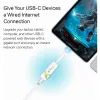 Techly USB 3.1 Type-C–RJ45 Gigabit Ethernet -sovitin, valkoinen