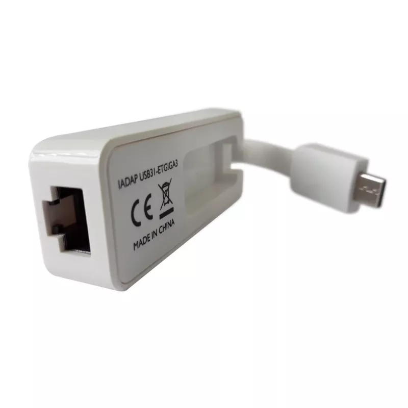 Techly USB 3.1 Type-C–RJ45 Gigabit Ethernet -sovitin, valkoinen