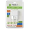 Techly italialainen pistokesovitin 1 USB-liitännällä 5V / 2,1A valkoinen IPW-USB-21EC