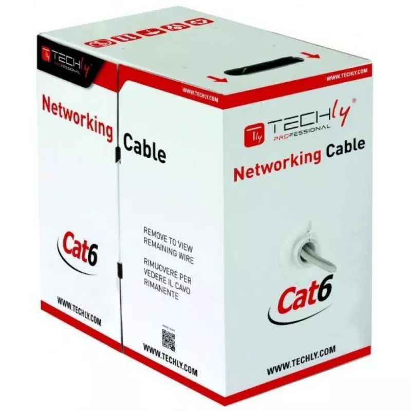 Techly ITP-C6U-FL verkkokaapeli harmaa 305 m Cat6 U/UTP (UTP)