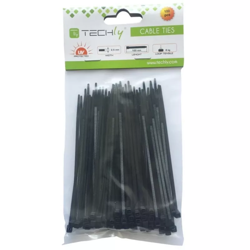 Techly kaapelinsidonta nauha nylon Patch 280x4,8 mm 100 kpl musta ISWT-28048-BK