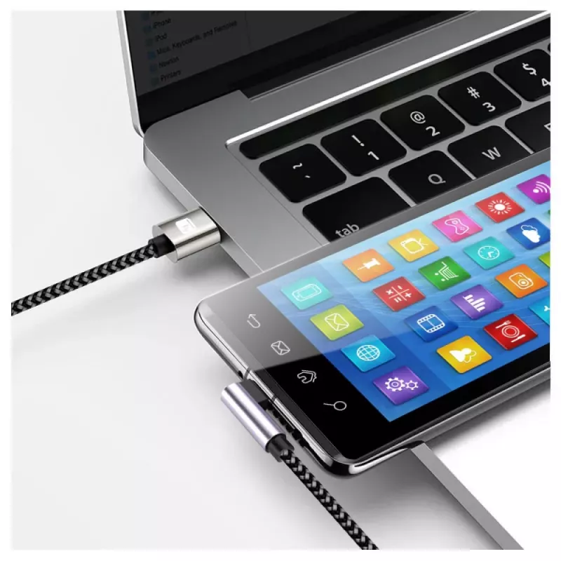 Techly ICOC MU2AC9-005-AL USB-kaapeli USB 2.0 0,5 m USB A USB C musta, harmaa