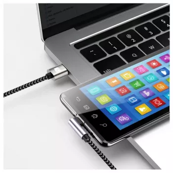 Techly ICOC MU2CC9-005-AL USB-kaapeli USB 2.0 0,5 m USB C harmaa, musta