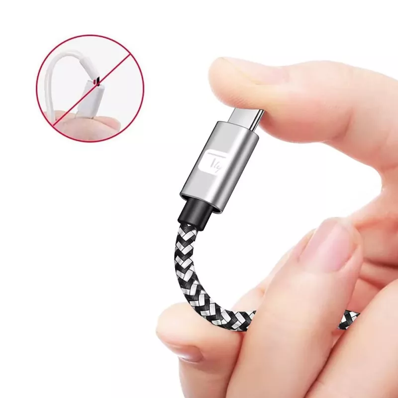Techly ICOC MU2CC9-005-AL USB-kaapeli USB 2.0 0,5 m USB C harmaa, musta
