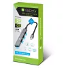 Techly IUSB32-HUB4C-3U2SLS kannettavan telakointiasema/porttitoistin johdollinen USB 3.2 Gen 1 (3.1 Gen 1) Type-C harmaa