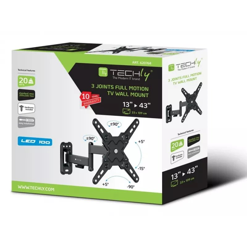 Techly ICA-LCD 422 TV-seinäteline 106,7 cm (42 tuumaa) musta