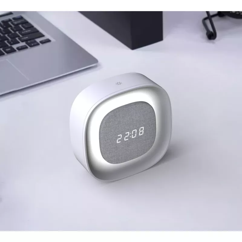 Techly IC-CLOCK-56WH herätyskello digitaalinen herätyskello harmaa, valkoinen