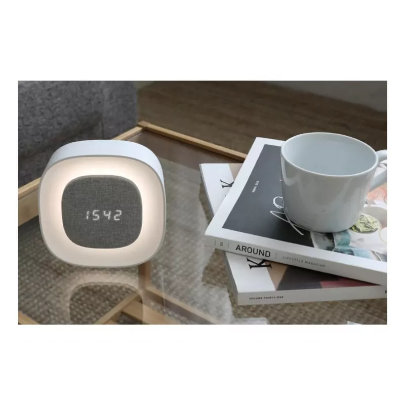 Techly IC-CLOCK-56WH herätyskello digitaalinen herätyskello harmaa, valkoinen
