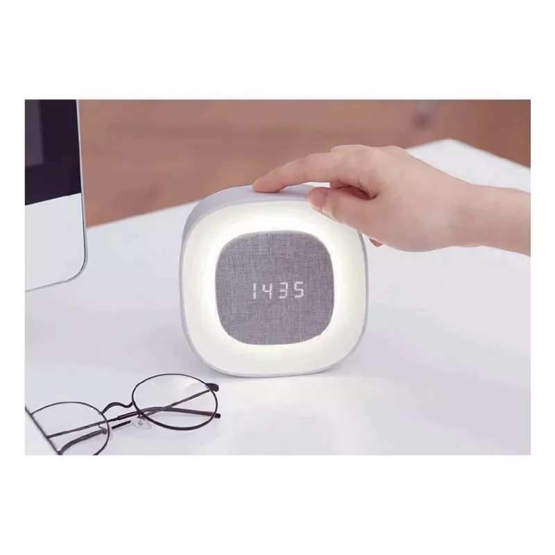 Techly IC-CLOCK-56WH herätyskello digitaalinen herätyskello harmaa, valkoinen