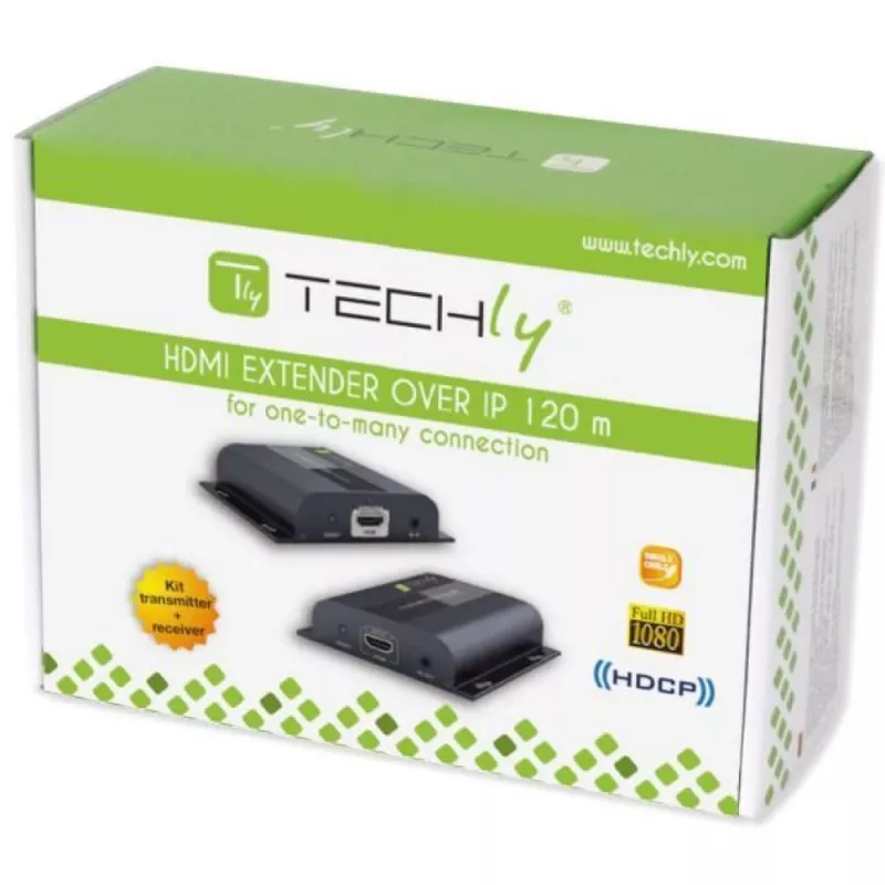 Techly IDATA-EXTIP-383V4 AV-lähetin ja -vastaanotin musta