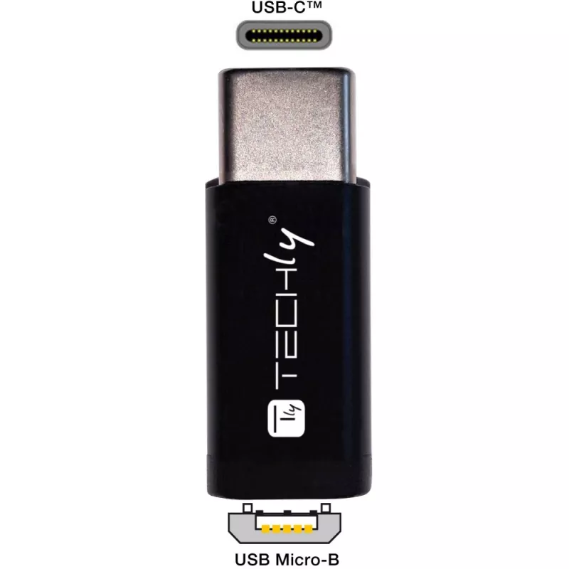 Techly IADAP USBC-MBKT kaapeli-sukupuolen vaihtaja Micro-USB musta