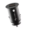 Techly Mini-autolaturi 2 porttia USB-A Quick Charge 3.0 36W musta metalli