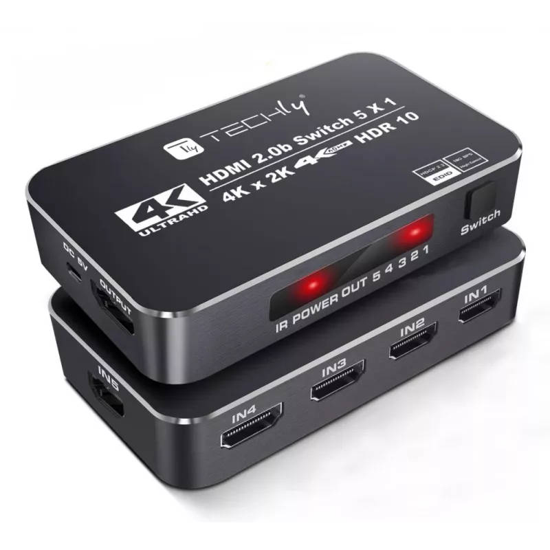 Techly IDATA HDMI2-4K5160B videokytkin HDMI