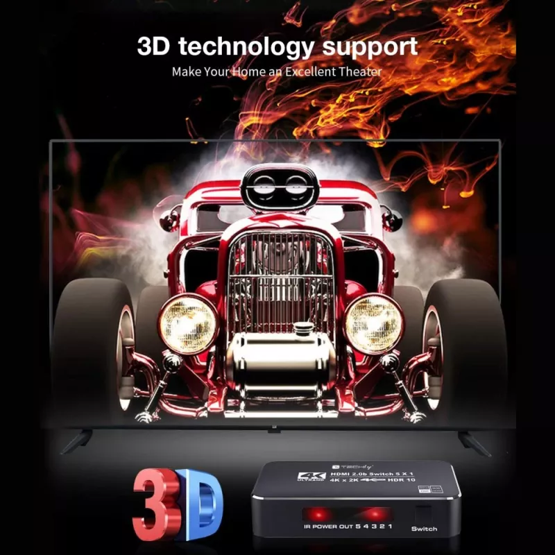 Techly IDATA HDMI2-4K5160B videokytkin HDMI