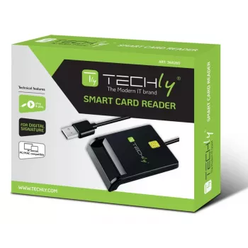 Techly I-CARD CAM-USB2TY2 älykortinlukija sisäkäyttöön USB USB Type-A musta