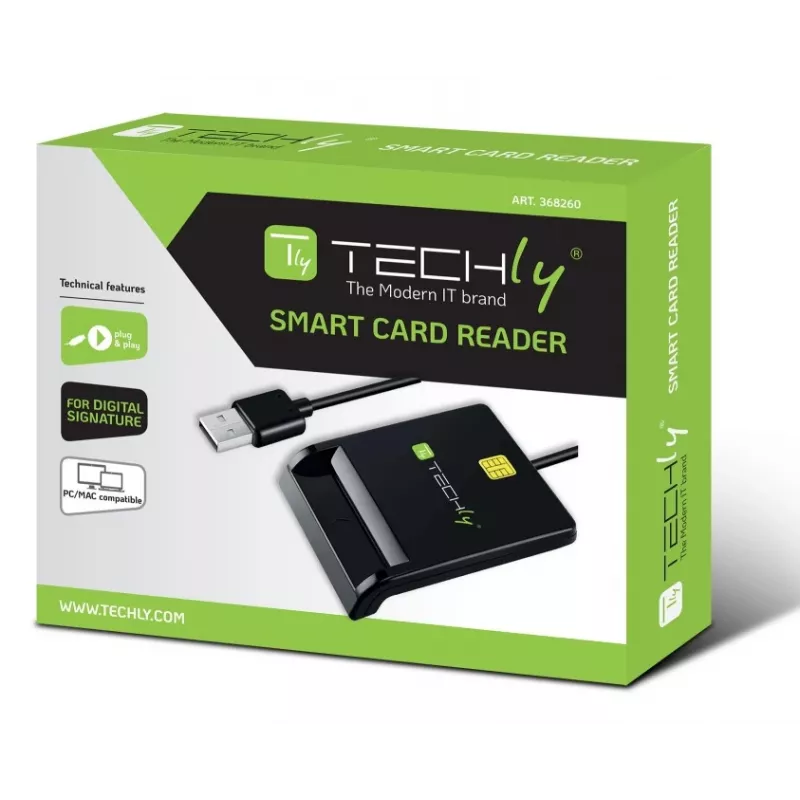 Techly I-CARD CAM-USB2TY2 älykortinlukija sisäkäyttöön USB USB Type-A musta